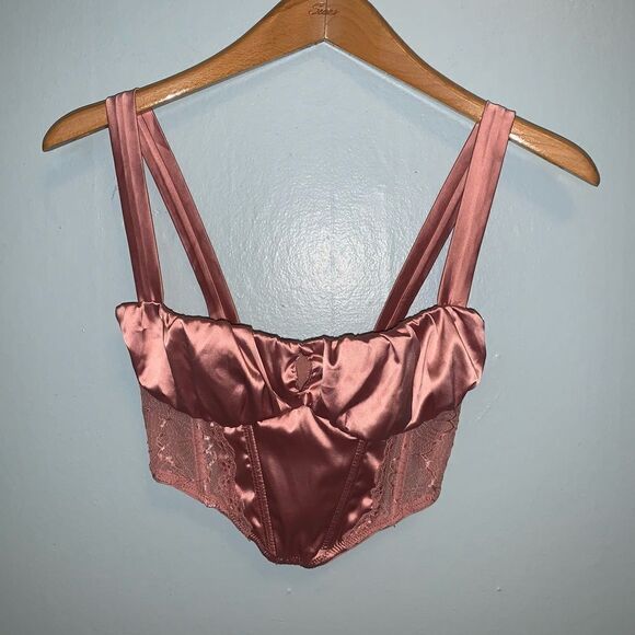 Out From Under Urban Outfitters Pink Corset Small - Picture 1 of 6